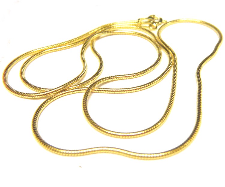Yellow Gold Vermeil Round Snake Chain